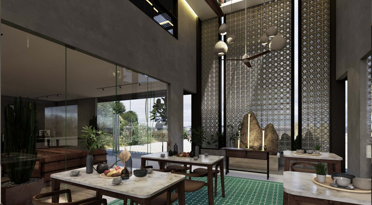 covered open air breezeway dinning